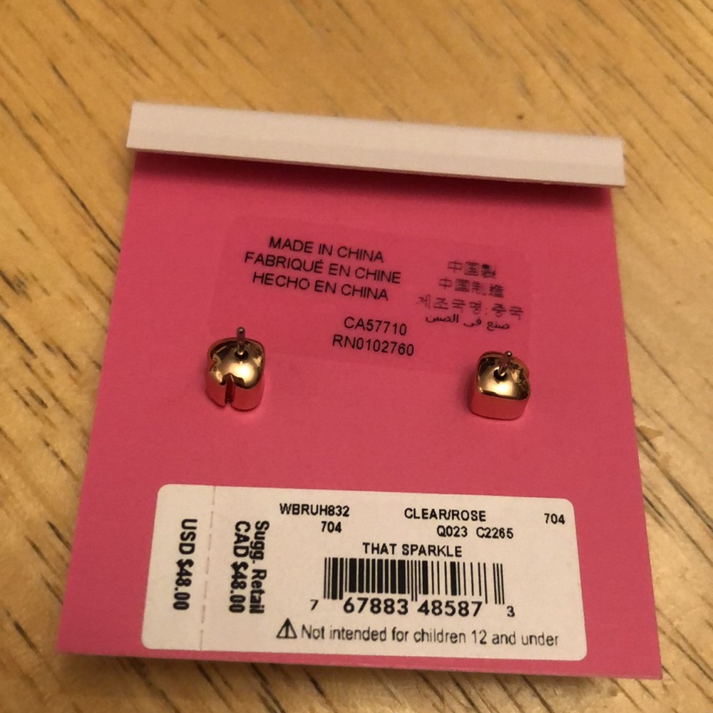 Kate Spade That Sparkle Large Round Rose Gold Tone & Clear CZ Stud Earrings NWT - Picture 9 of 15